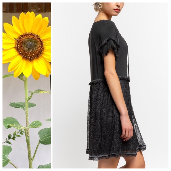 Sophia Boho Burnout Black Dress - Picture 4 of 10